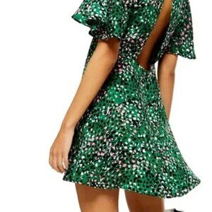 Top Shop Backless Emerald Mini Dress